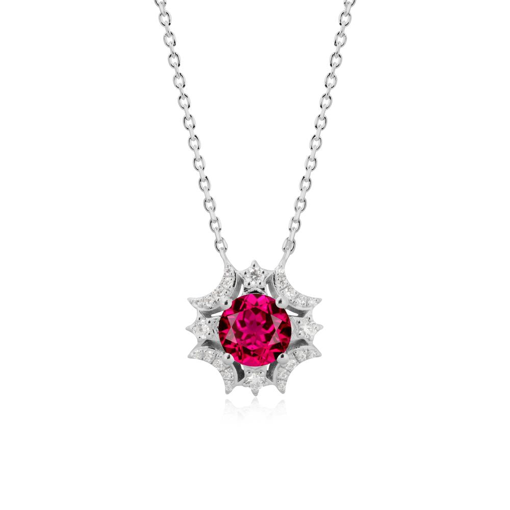 Celestial Star Ruby Necklace - LUO Jewelry #metal_platinum