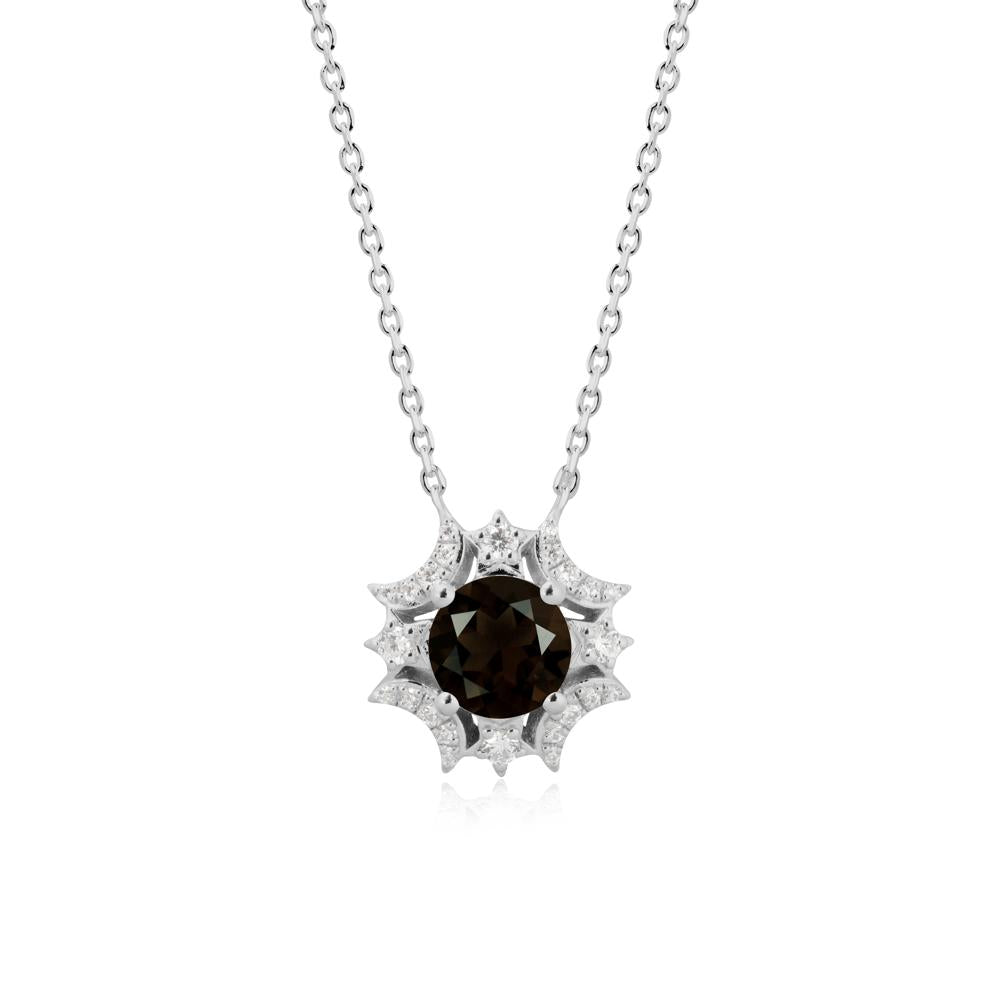 Celestial Star Smoky Quartz Necklace - LUO Jewelry #metal_platinum