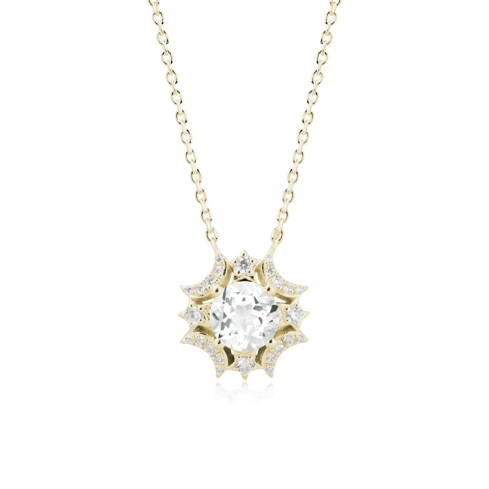 Celestial Star White Topaz Necklace - LUO Jewelry #metal_14k yellow gold