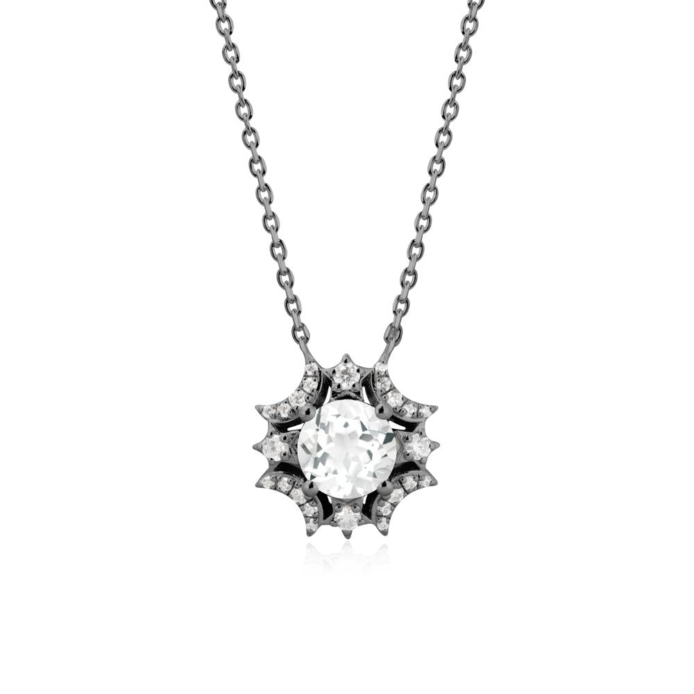 Celestial Star White Topaz Necklace - LUO Jewelry #metal_black finish sterling silver