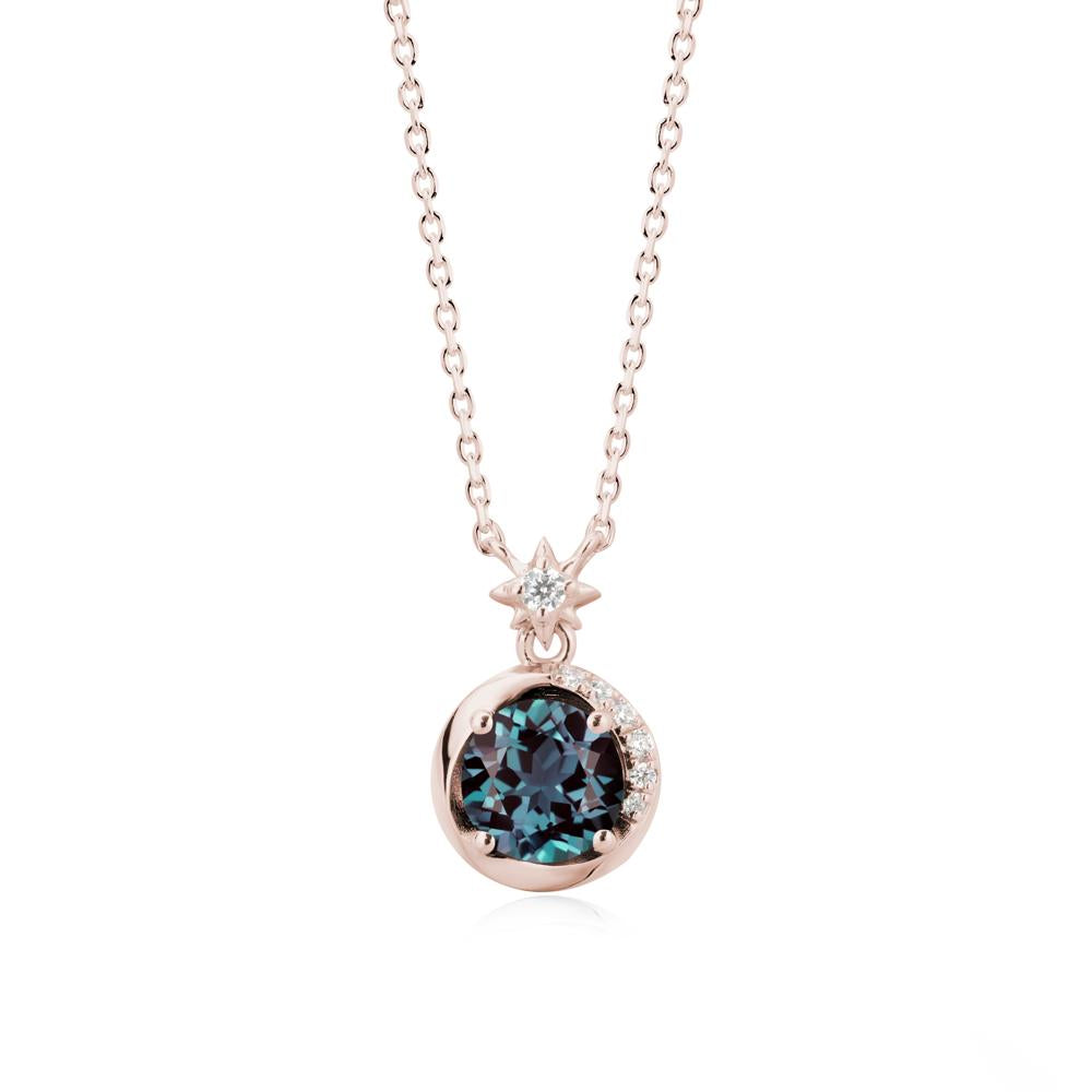 Galaxy Inspired Swirling Alexandrite Necklace - LUO Jewelry #metal_14k rose gold