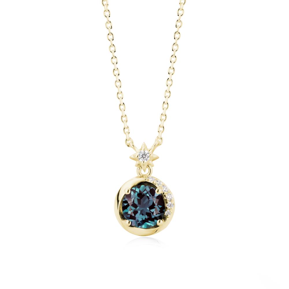 Galaxy Inspired Swirling Alexandrite Necklace - LUO Jewelry #metal_18k yellow gold