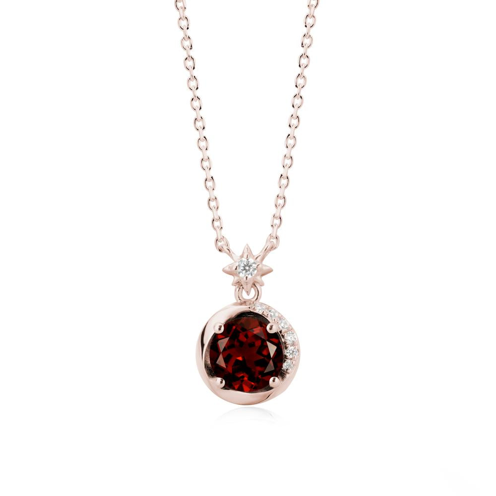 Galaxy Inspired Swirling Garnet Necklace - LUO Jewelry #metal_14k rose gold