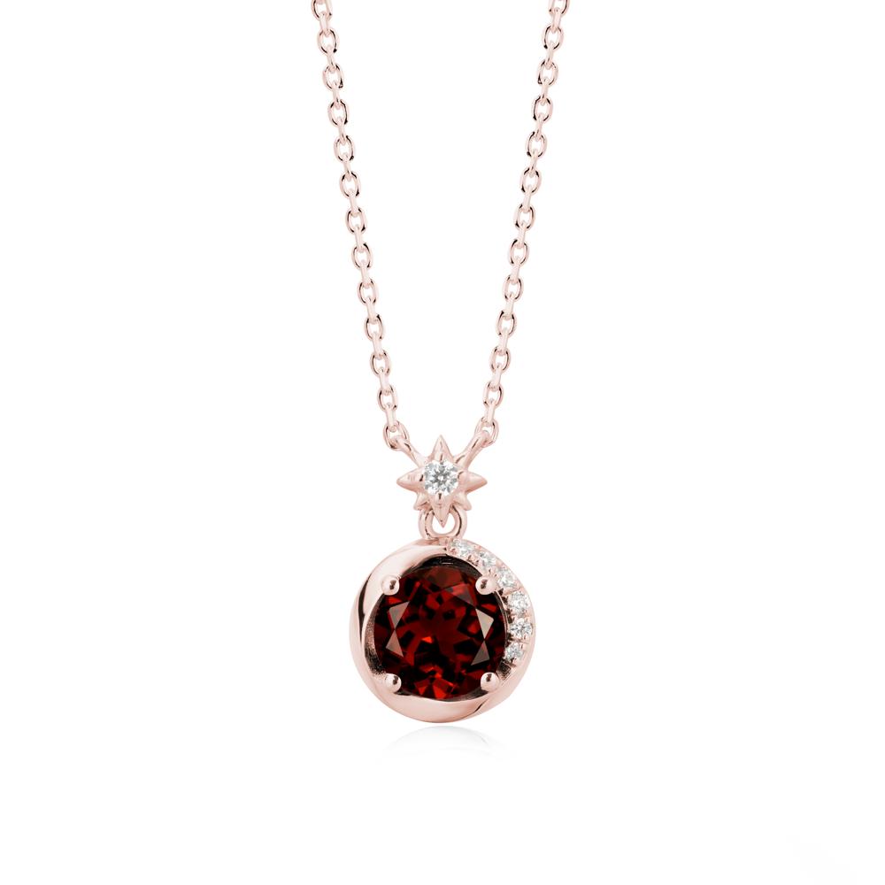 Galaxy Inspired Swirling Garnet Necklace - LUO Jewelry #metal_18k rose gold