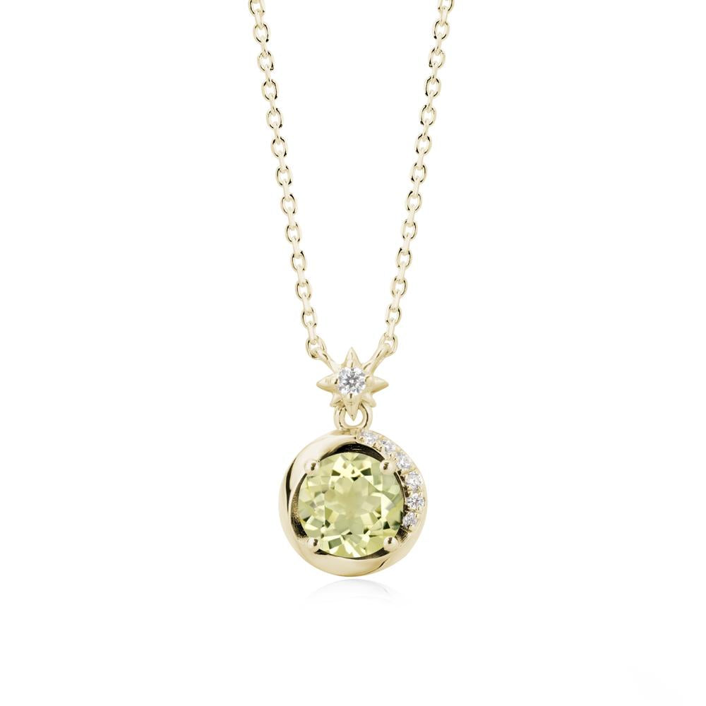 Galaxy Inspired Swirling Lemon Quartz Necklace - LUO Jewelry #metal_14k yellow gold