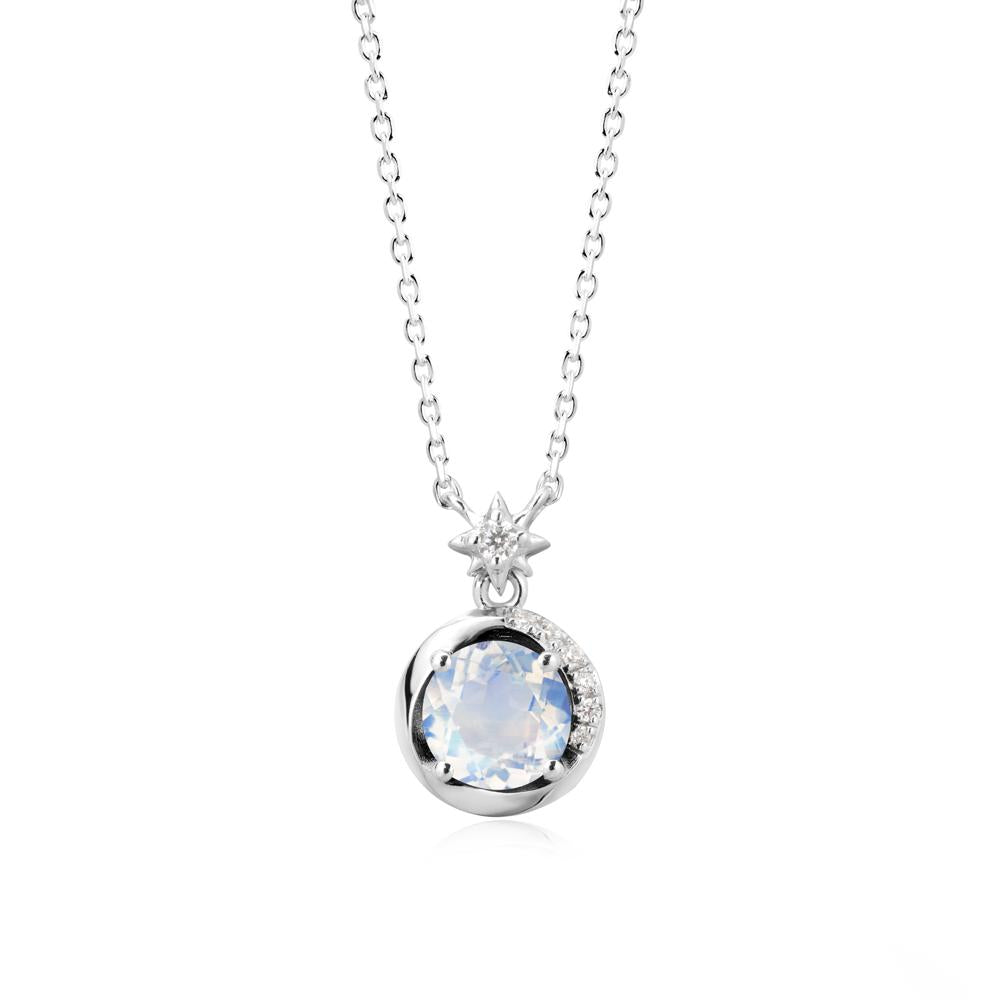 Galaxy Inspired Swirling Moonstone Necklace - LUO Jewelry #metal_14k white gold