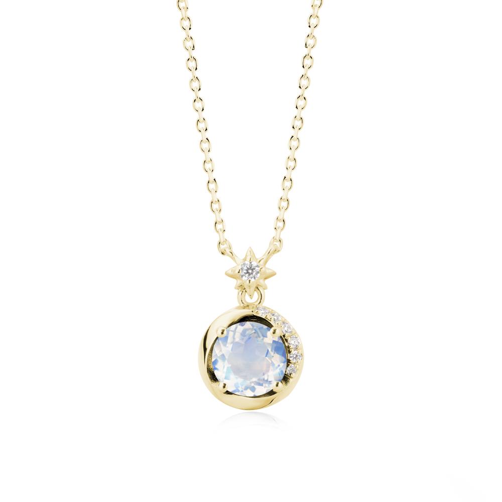 Galaxy Inspired Swirling Moonstone Necklace - LUO Jewelry #metal_18k yellow gold