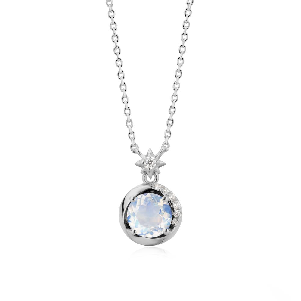 Galaxy Inspired Swirling Moonstone Necklace - LUO Jewelry #metal_platinum