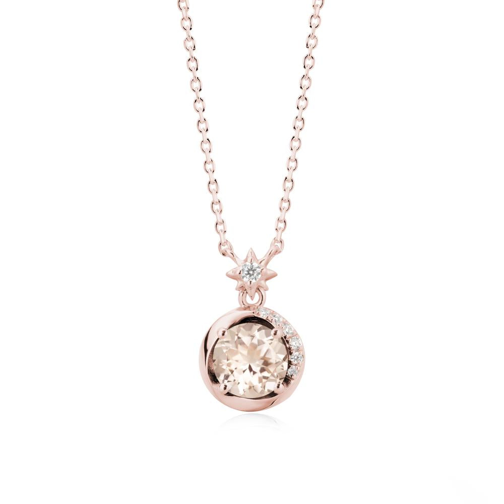 Galaxy Inspired Star Morganite Pendant Necklace - LUO Jewelry #metal_18k rose gold