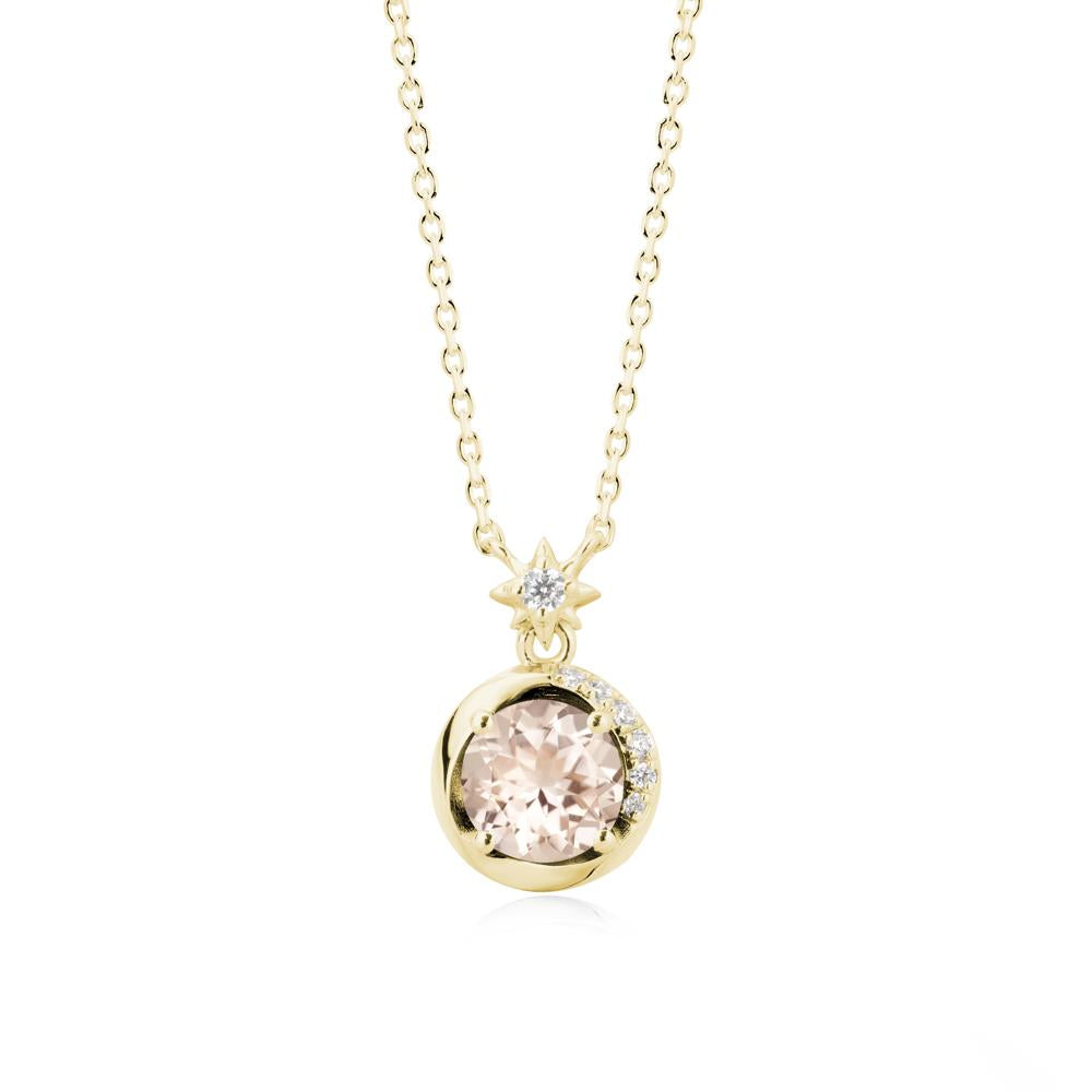 Galaxy Inspired Star Morganite Pendant Necklace - LUO Jewelry #metal_18k yellow gold