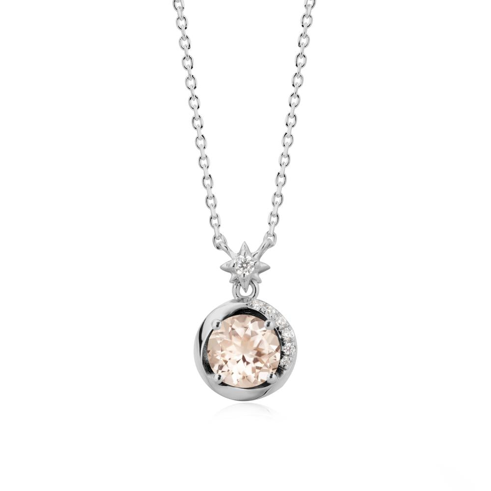 Galaxy Inspired Star Morganite Pendant Necklace - LUO Jewelry #metal_platinum