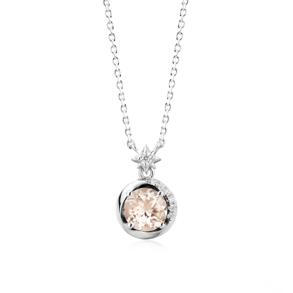 Galaxy Inspired Star Morganite Pendant Necklace - LUO Jewelry #metal_sterling silver