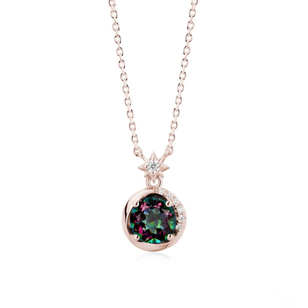 Galaxy Inspired Swirling Mystic Topaz Necklace - LUO Jewelry #metal_14k rose gold