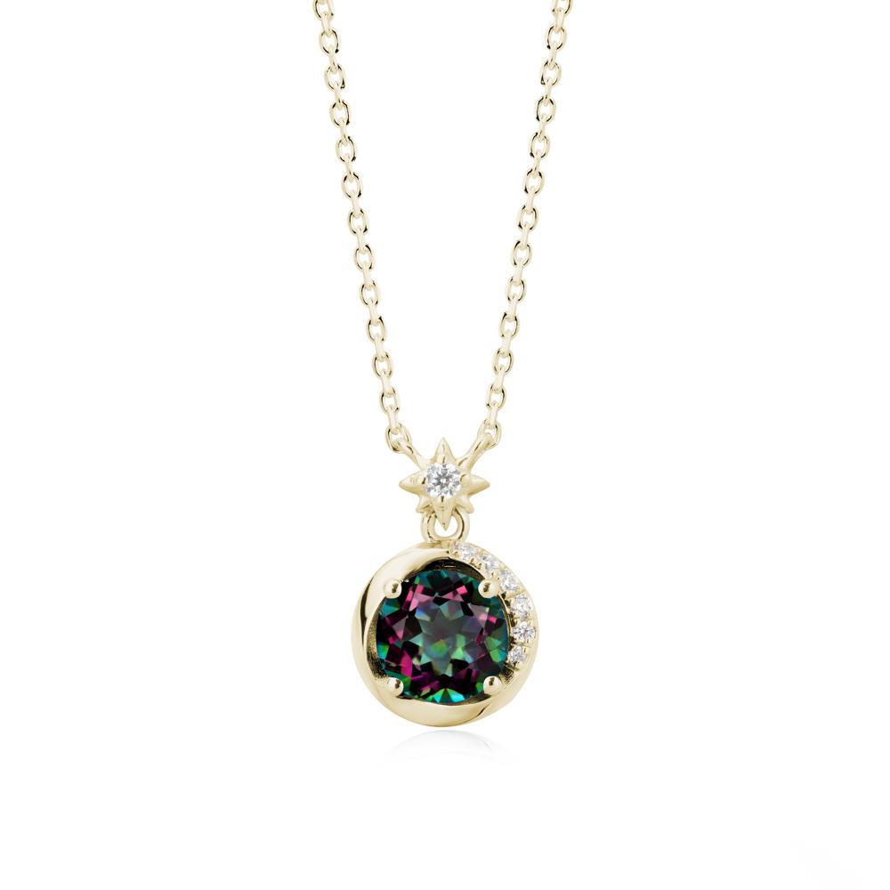 Galaxy Inspired Swirling Mystic Topaz Necklace - LUO Jewelry #metal_14k yellow gold