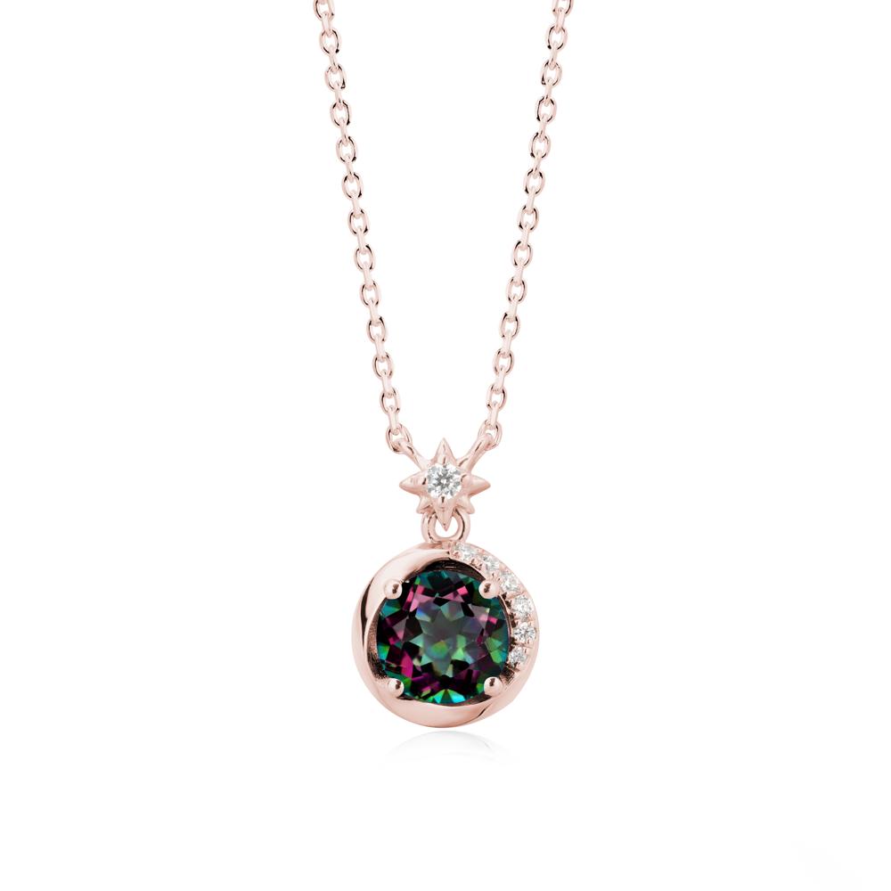 Galaxy Inspired Swirling Mystic Topaz Necklace - LUO Jewelry #metal_18k rose gold