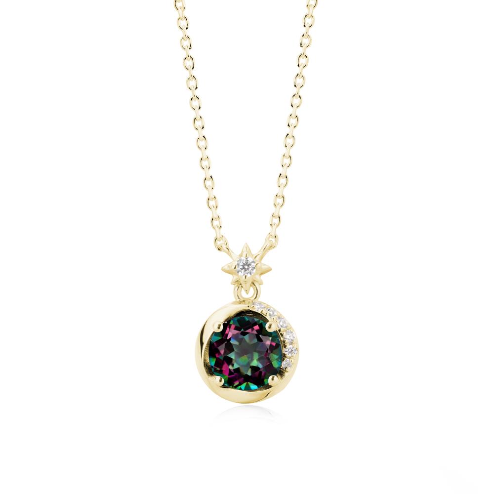 Galaxy Inspired Swirling Mystic Topaz Necklace - LUO Jewelry #metal_18k yellow gold