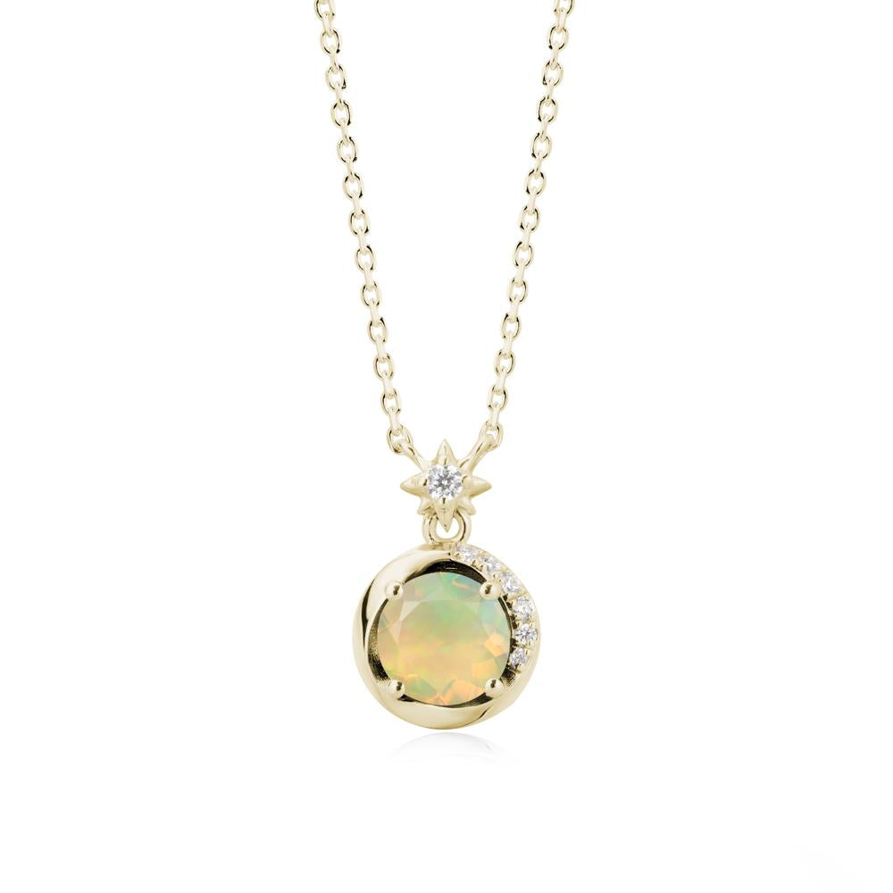 Galaxy Inspired Star Opal Pendant Necklace - LUO Jewelry #metal_14k yellow gold