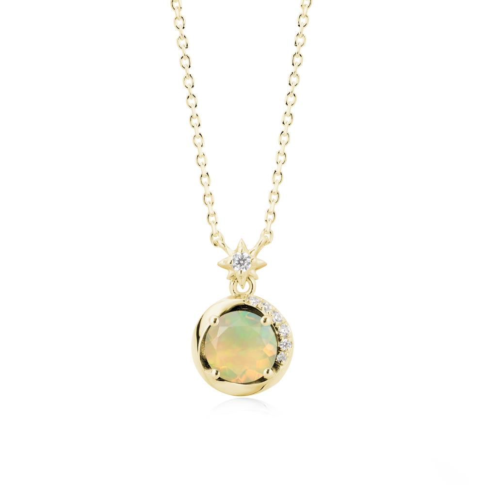 Galaxy Inspired Star Opal Pendant Necklace - LUO Jewelry #metal_18k yellow gold