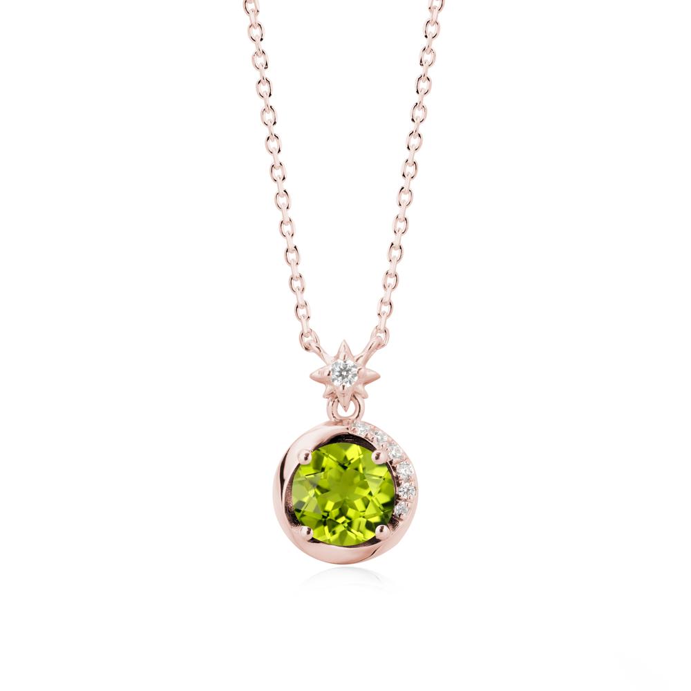Galaxy Inspired Star Peridot Pendant Necklace - LUO Jewelry #metal_18k rose gold