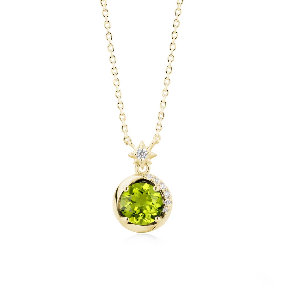 Galaxy Inspired Star Peridot Pendant Necklace - LUO Jewelry #metal_18k yellow gold