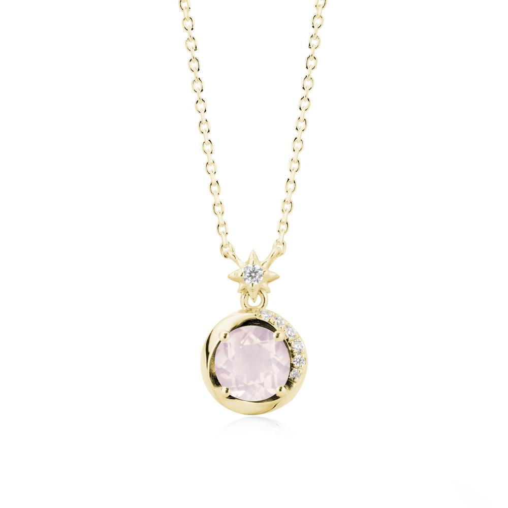 Galaxy Inspired Swirling Rose Quartz Necklace - LUO Jewelry #metal_18k yellow gold