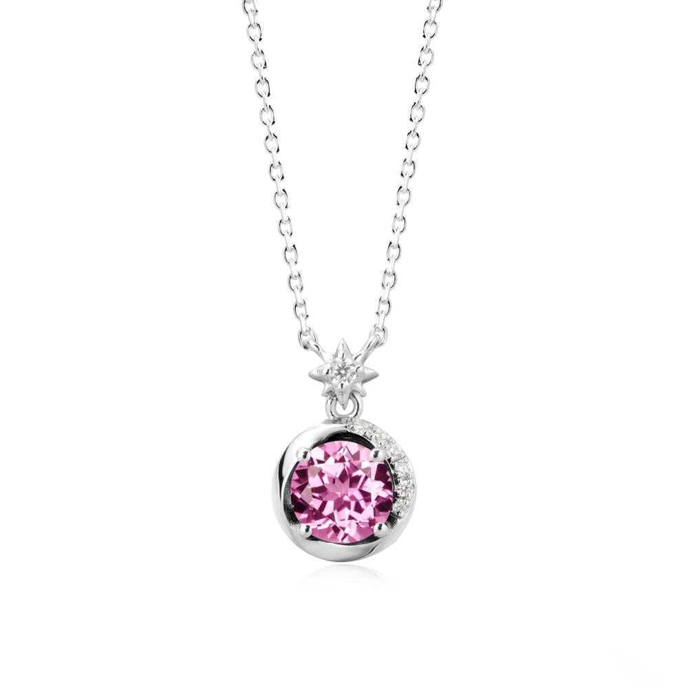 Galaxy Inspired Star Pink Sapphire Pendant Necklace - LUO Jewelry #metal_sterling silver