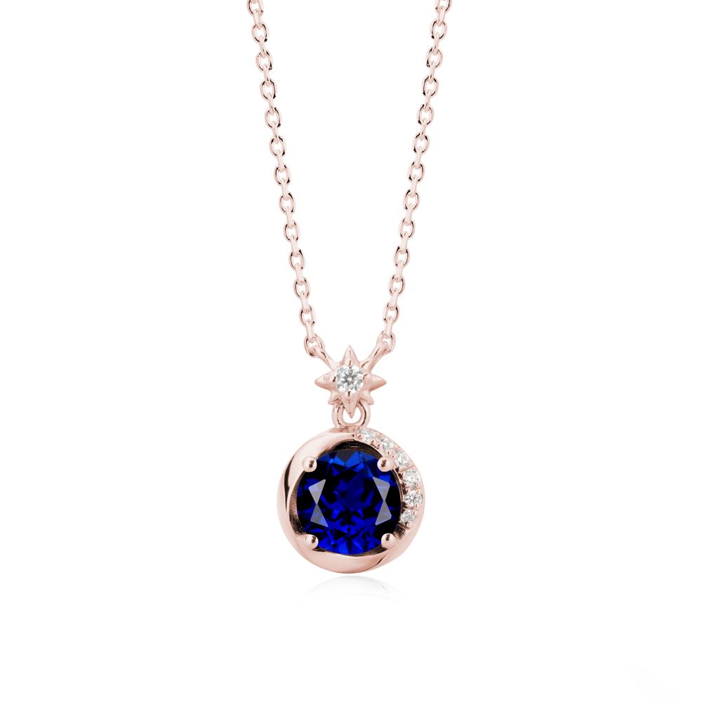 Galaxy Inspired Star Sapphire Pendant Necklace - LUO Jewelry #metal_18k rose gold