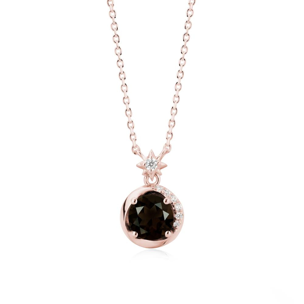 Galaxy Inspired Swirling Smoky Quartz Necklace - LUO Jewelry #metal_18k rose gold