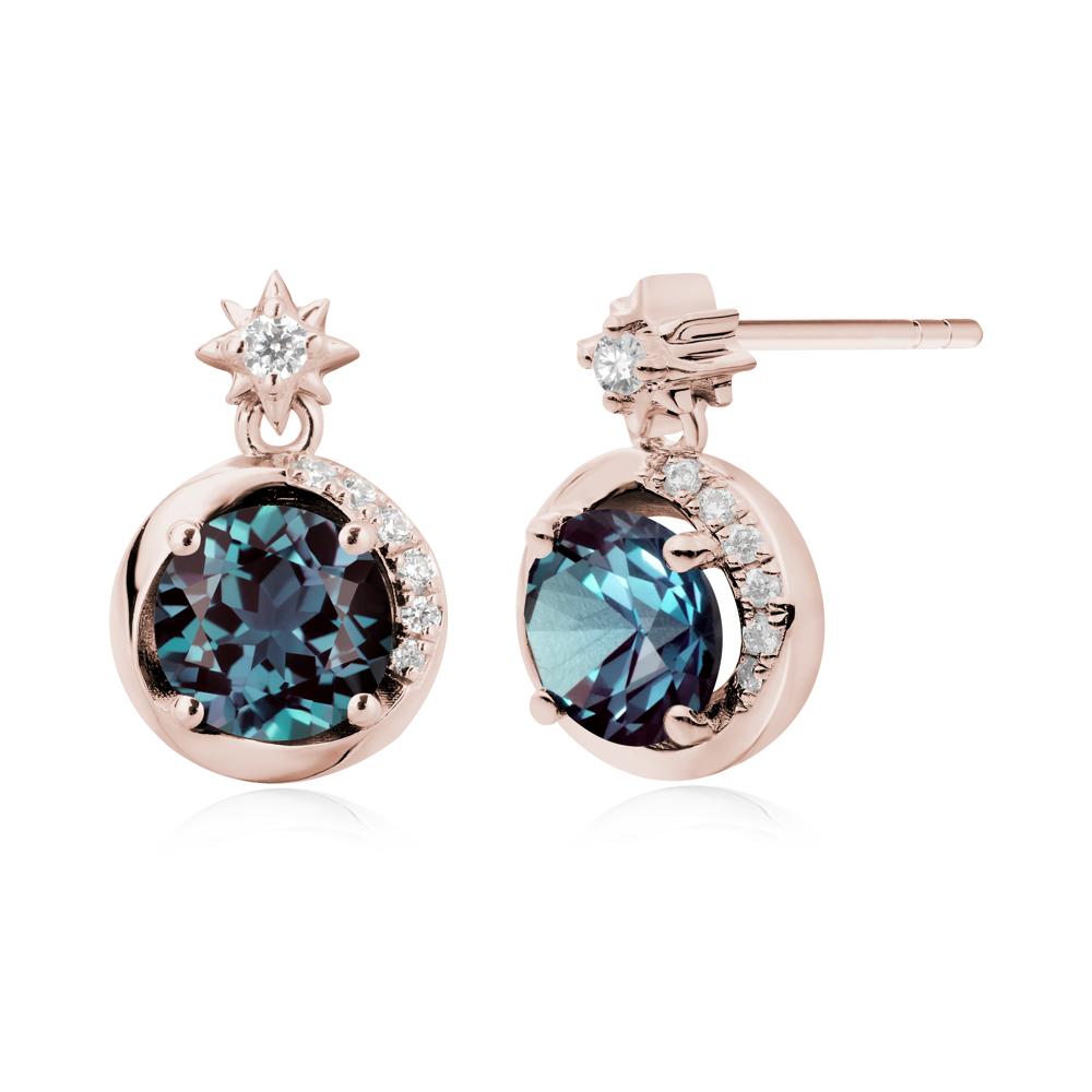 Galaxy Inspired Star Alexandrite Earrings - LUO Jewelry #metal_14k rose gold