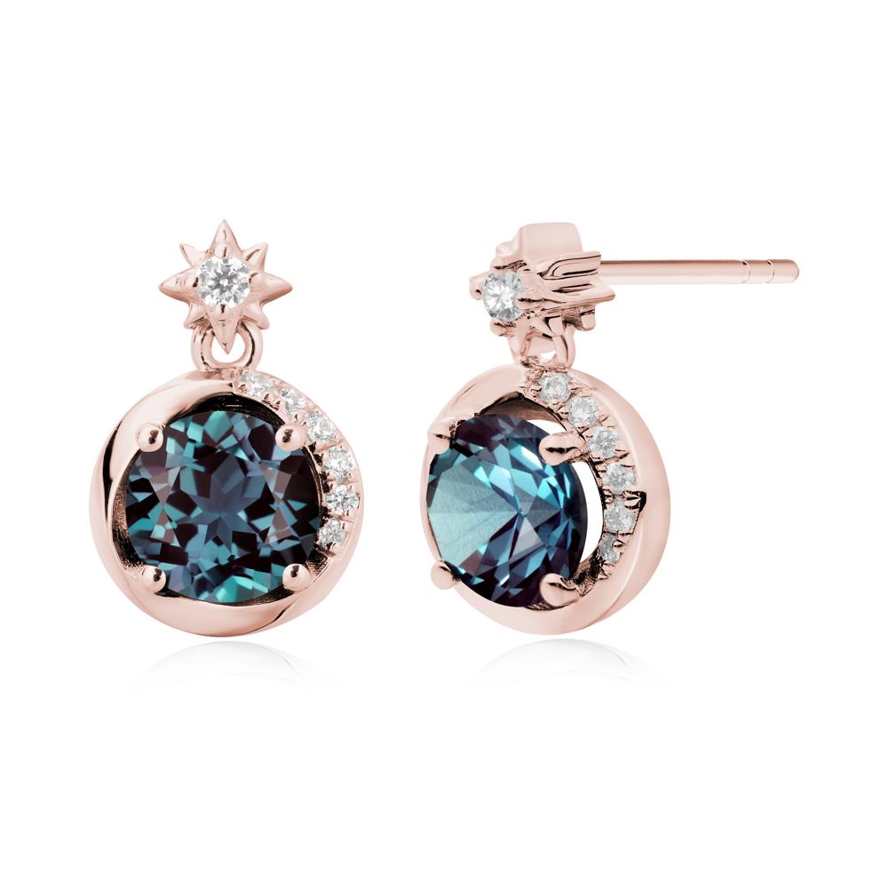 Galaxy Inspired Star Alexandrite Earrings - LUO Jewelry #metal_18k rose gold