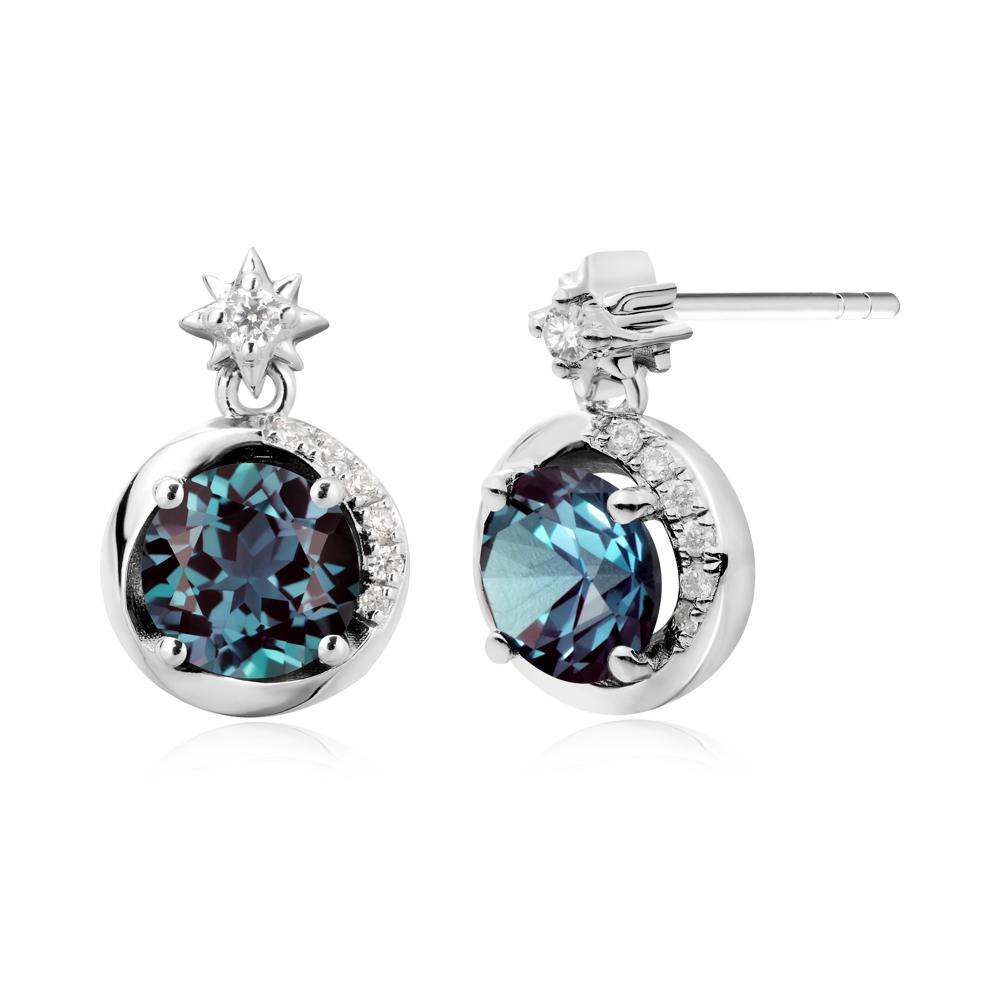 Galaxy Inspired Star Alexandrite Earrings - LUO Jewelry #metal_18k white gold