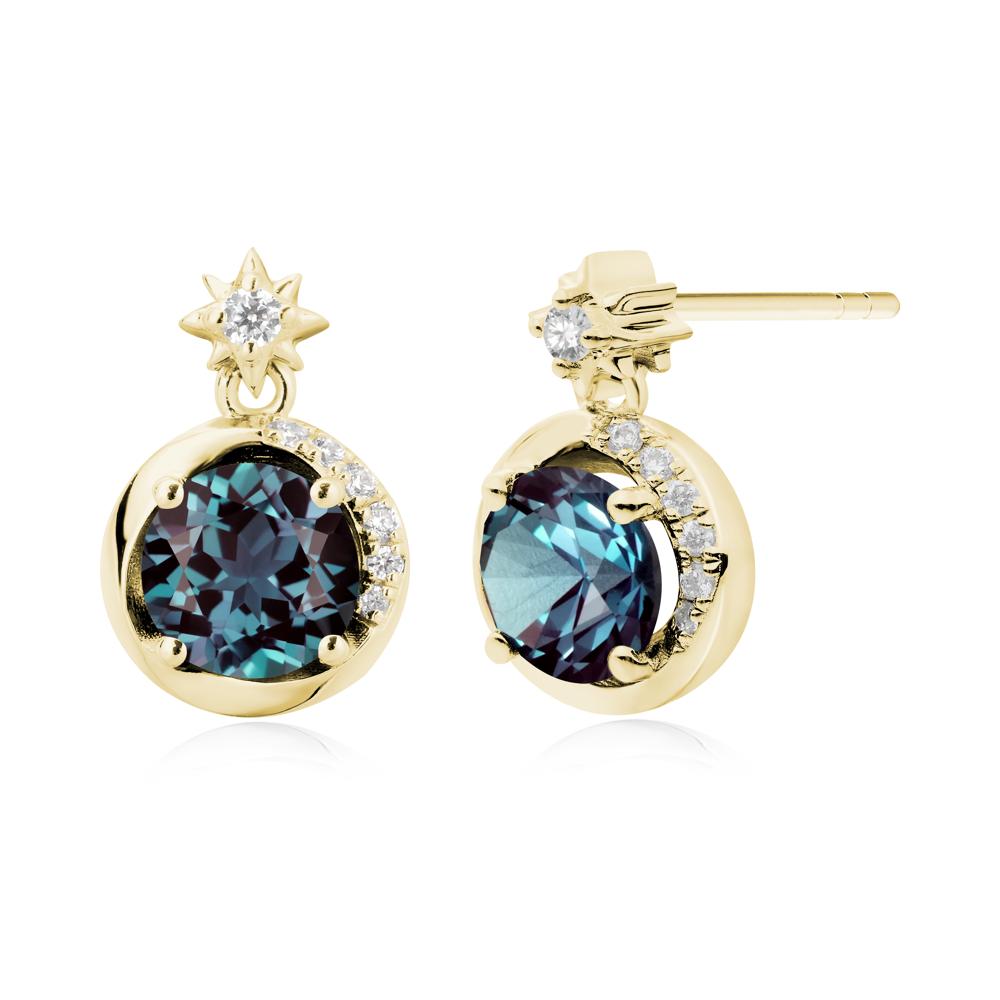 Galaxy Inspired Star Alexandrite Earrings - LUO Jewelry #metal_18k yellow gold