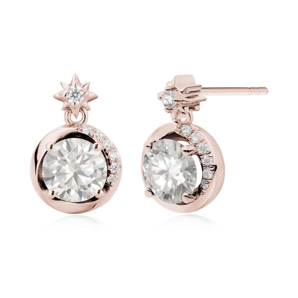 Galaxy Inspired Star Cubic Zirconia Earrings - LUO Jewelry #metal_14k rose gold