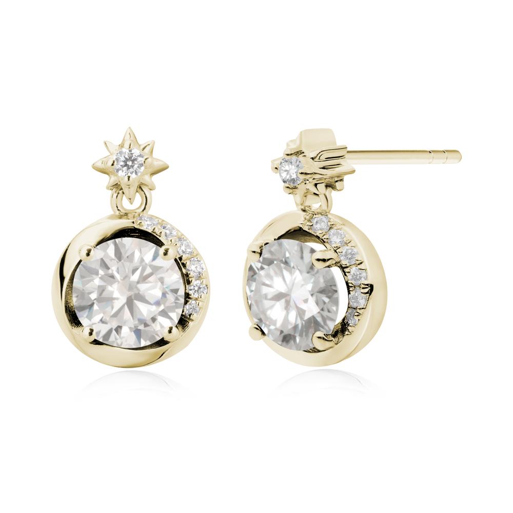 Galaxy Inspired Star Cubic Zirconia Earrings - LUO Jewelry #metal_14k yellow gold