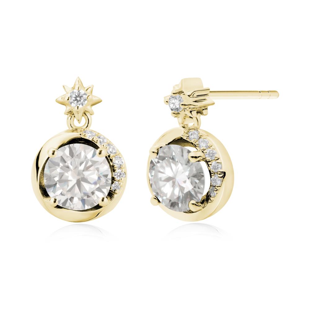 Galaxy Inspired Star Cubic Zirconia Earrings - LUO Jewelry #metal_18k yellow gold