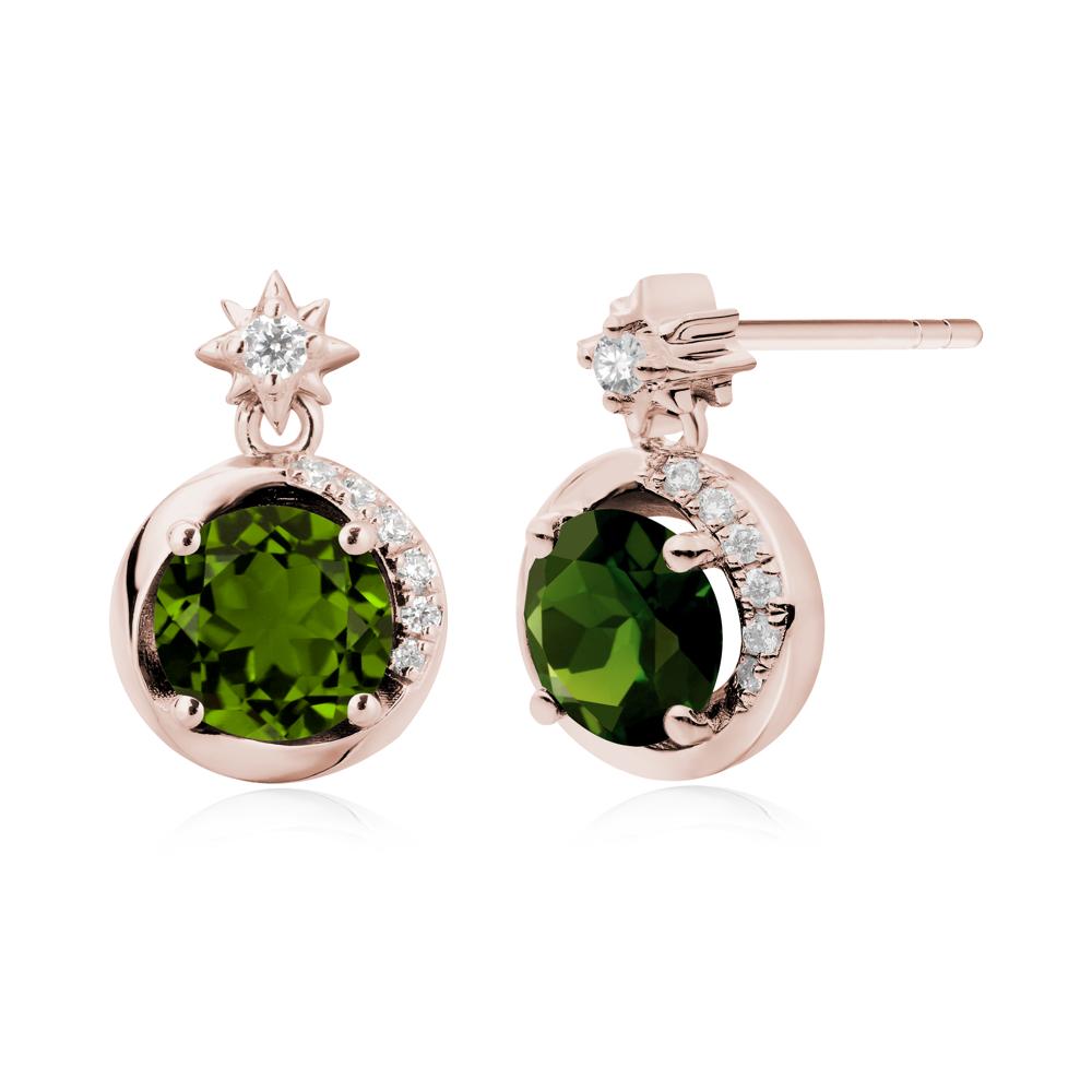 Galaxy Inspired Star Diopside Earrings - LUO Jewelry #metal_14k rose gold
