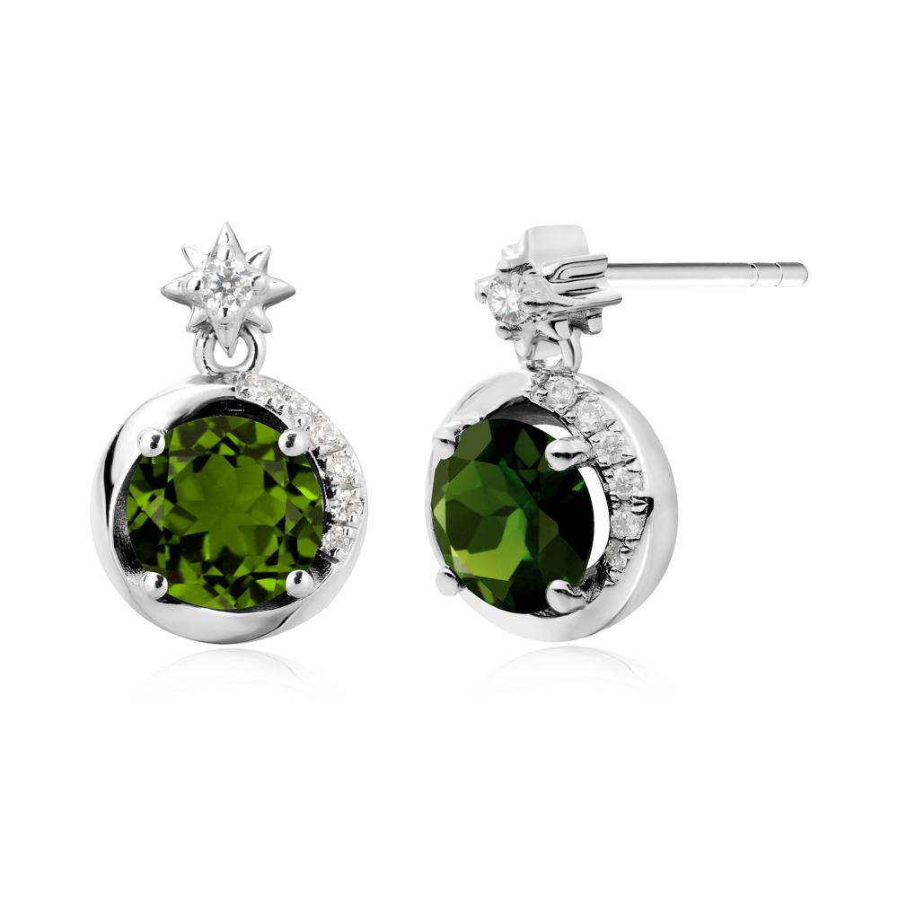 Galaxy Inspired Star Diopside Earrings - LUO Jewelry #metal_sterling silver