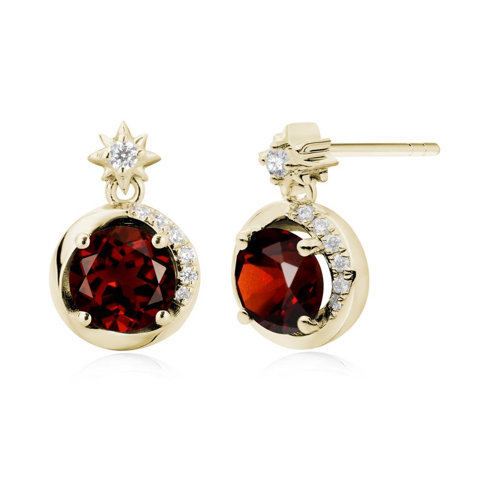 Galaxy Inspired Star Garnet Earrings - LUO Jewelry #metal_14k yellow gold