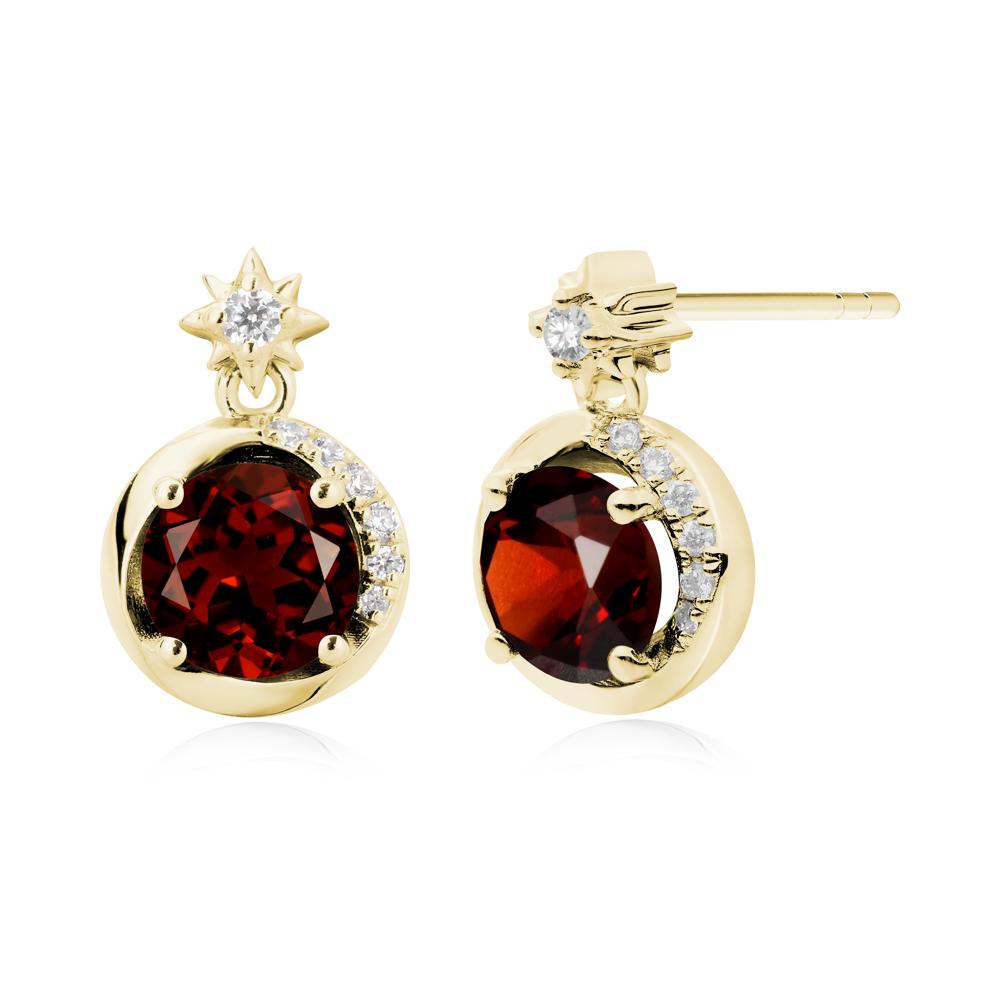Galaxy Inspired Star Garnet Earrings - LUO Jewelry #metal_18k yellow gold