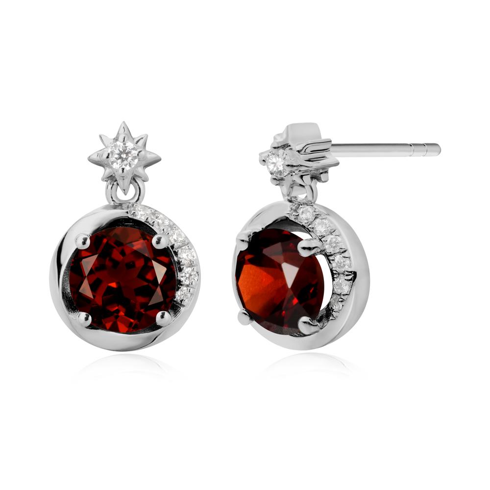 Galaxy Inspired Star Garnet Earrings - LUO Jewelry #metal_platinum