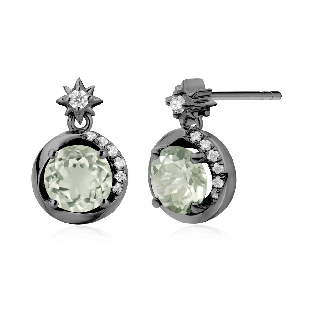 Galaxy Inspired Star Green Amethyst Earrings - LUO Jewelry #metal_black finish sterling silver