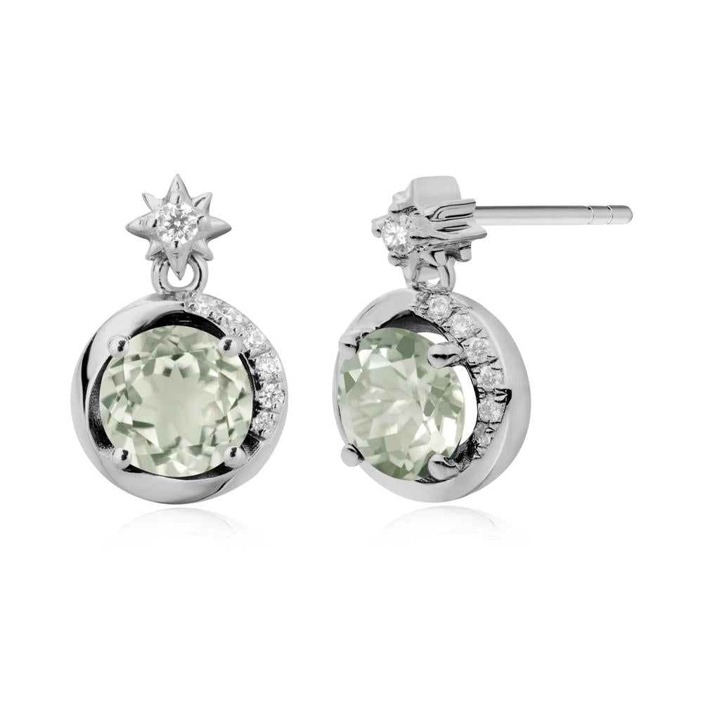 Galaxy Inspired Star Green Amethyst Earrings - LUO Jewelry #metal_platinum