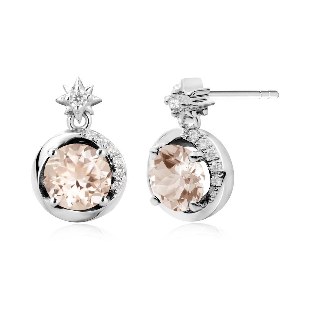 Galaxy Inspired Star Morganite Earrings - LUO Jewelry #metal_14k white gold