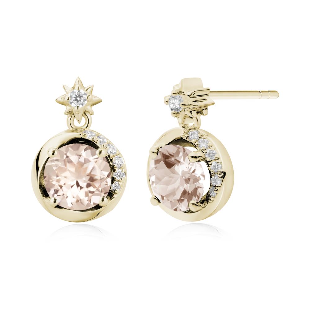 Galaxy Inspired Star Morganite Earrings - LUO Jewelry #metal_14k yellow gold