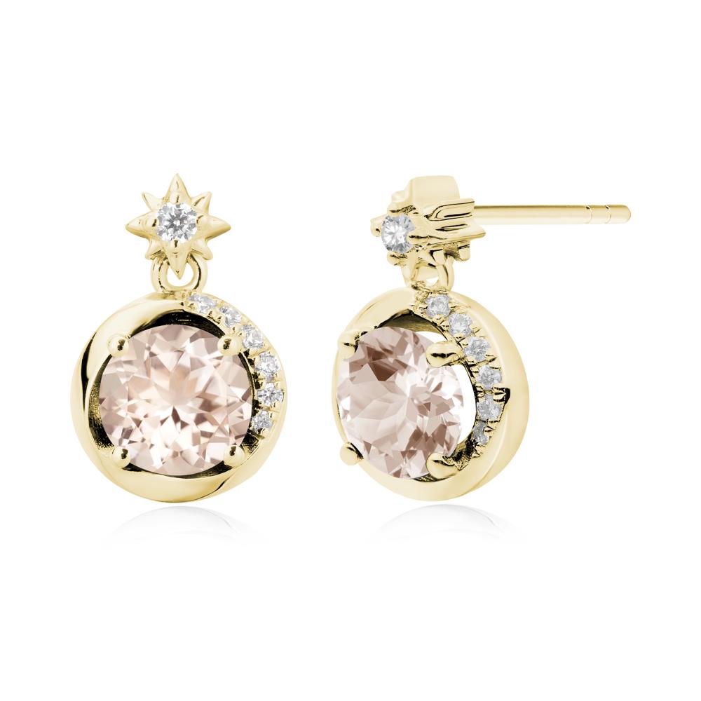 Galaxy Inspired Star Morganite Earrings - LUO Jewelry #metal_18k yellow gold