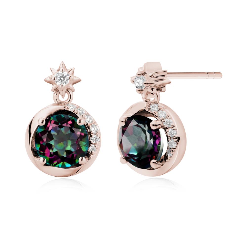Galaxy Inspired Star Mystic Topaz Earrings - LUO Jewelry #metal_14k rose gold