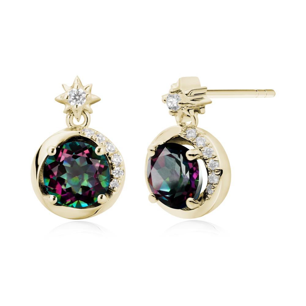 Galaxy Inspired Star Mystic Topaz Earrings - LUO Jewelry #metal_14k yellow gold