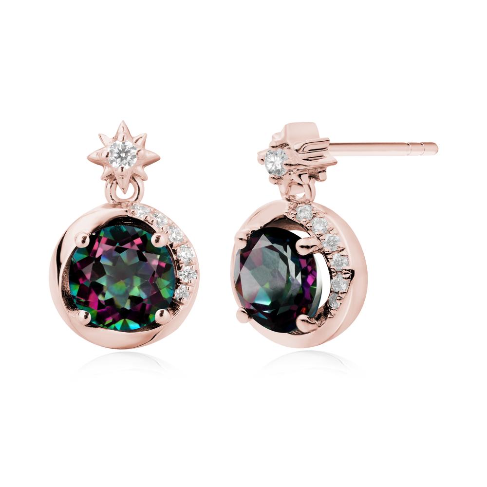 Galaxy Inspired Star Mystic Topaz Earrings - LUO Jewelry #metal_18k rose gold