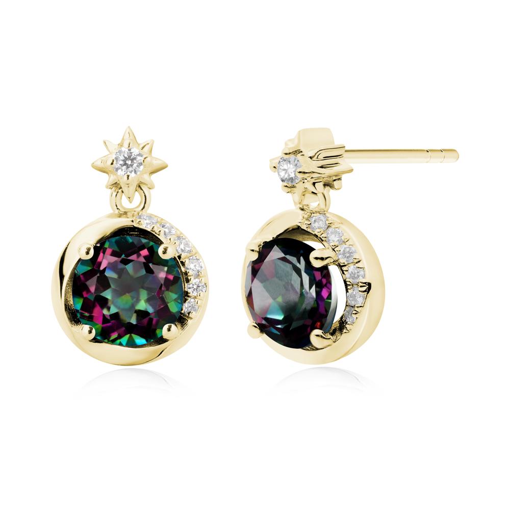 Galaxy Inspired Star Mystic Topaz Earrings - LUO Jewelry #metal_18k yellow gold