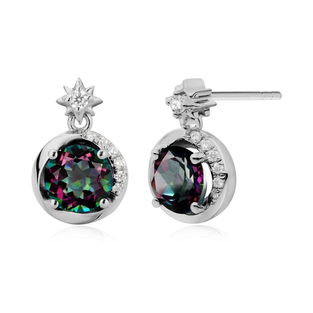 Galaxy Inspired Star Mystic Topaz Earrings - LUO Jewelry #metal_platinum